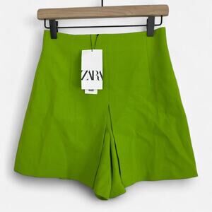 NWT Zara lime green tailored high waisted shorts
